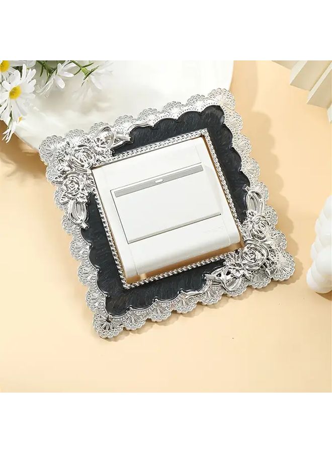 Golden And White Rose Shaped Switch Stickers ABS Plastic Self Adhesive Cover For Home - Image 5